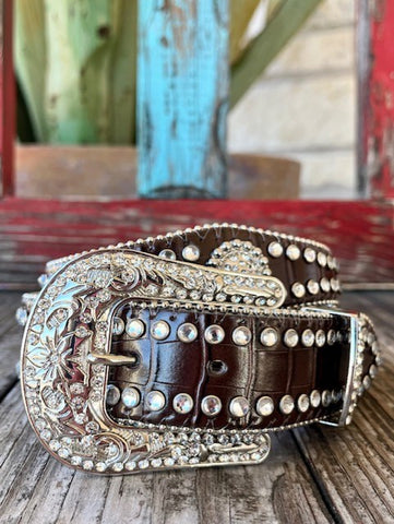 Kid's Bling Belt with Crocidile Leather - N4426002 - Blair's Western Wear Marble Falls, TX 