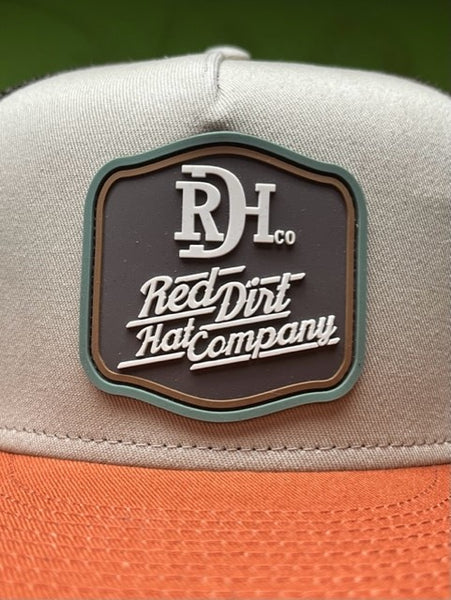 Men's Red Dirt Logo Cap in Brown, Tan, And Orange with Rubber Logo Patch - RDHC227 - BLAIR'S WESTERN WEAR MARBLE FALLS, TX