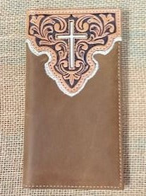 Long Leather Western Tooled Wallet and Credit Card Holder - Big