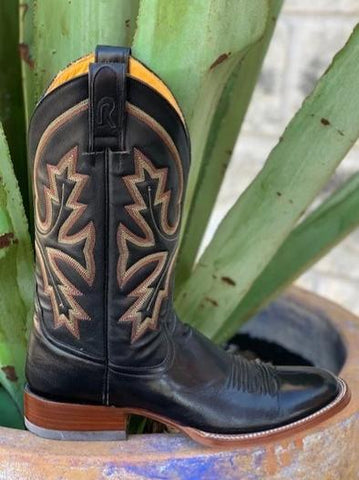 Handmade black western cowboy boot in narrow widths - 13100
