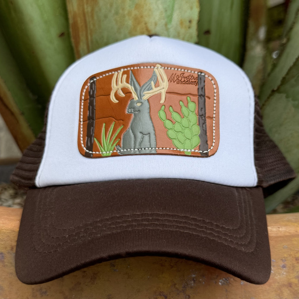 Women's Jackalope Leather Patch Trucker Cap