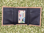 Men's Texas Flag Scroll Tooled Leather Trifold Wallet