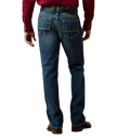  Men's faded blue slim straight jeans with decorative back-pocket stitching, dark pocket accents and full-length legs — Blair's Western Wear Marble Falls TX