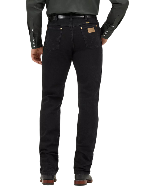 Men's black Wrangler Cowboy Cut Original Fit jean with classic five pocket styling and bootcut leg — Blair's Western Wear Marble Falls TX"
