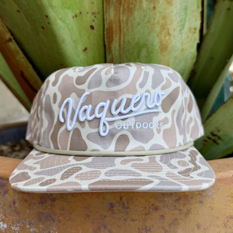 Men's Vaquero natural and camo gravel logo embroidered cap — Blair's Western Wear Marble Falls TX