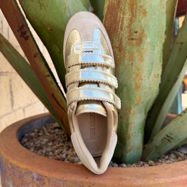 Women's Steve Madden Gold Velcro Platform Sneaker