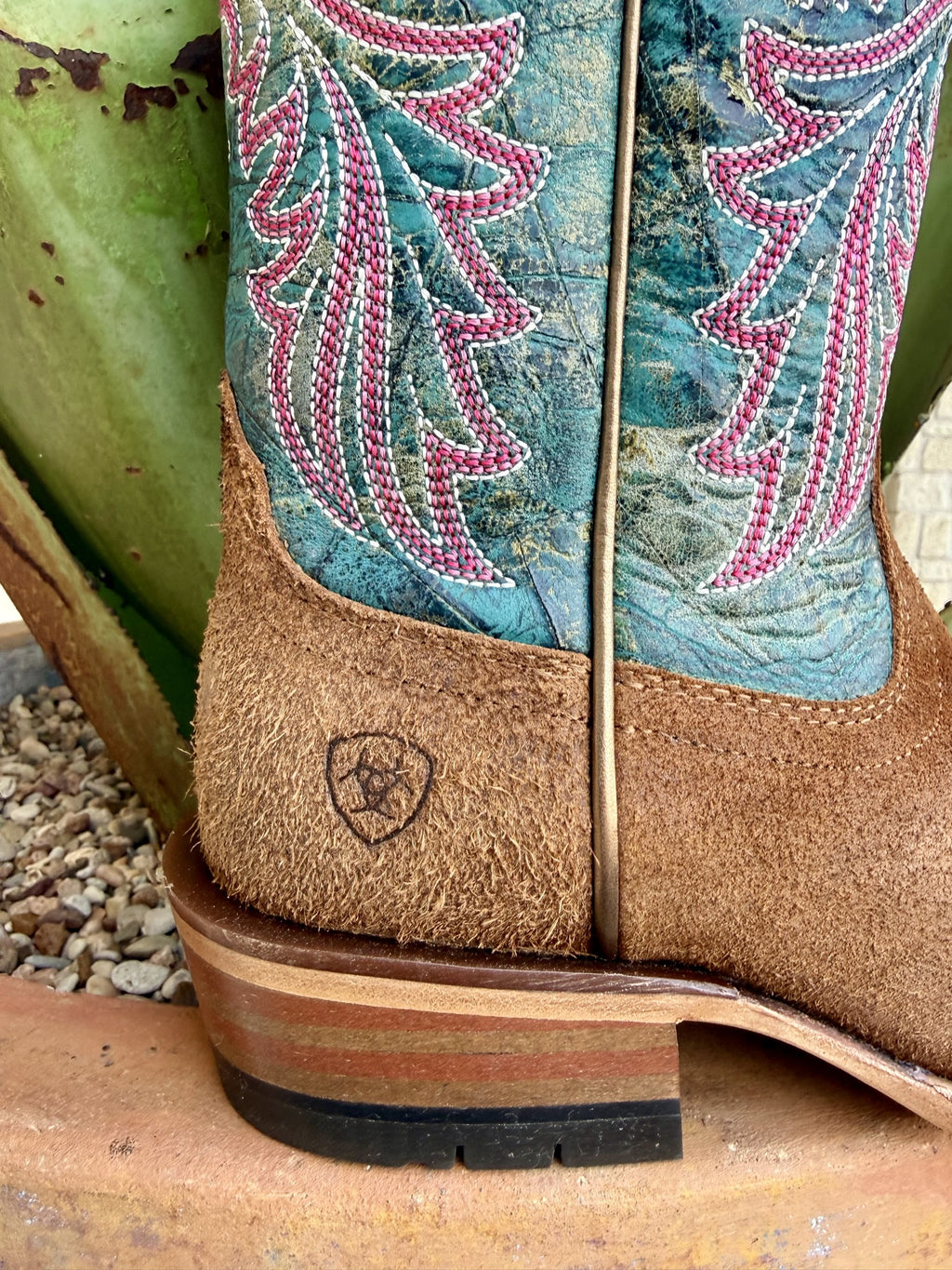 Women's Ariat Futurity Brown and Teal Western Boots