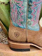 Women's Ariat Futurity Brown and Teal Western Boots