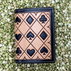 Men's Card Suits Trifold Checkbook Wallet