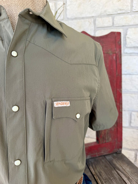 Men's Sendero Sage Solid Short Sleeve Shirt