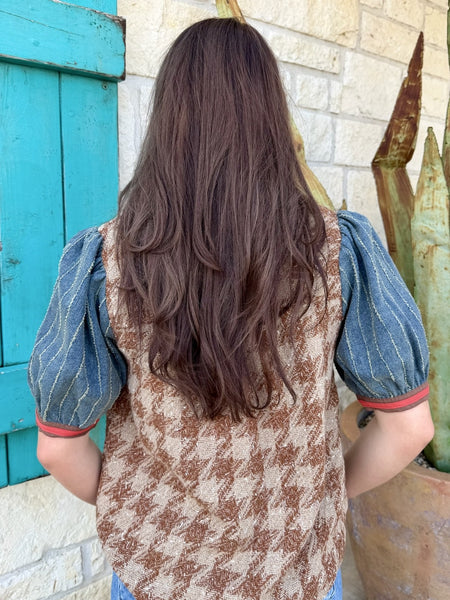 Women's Short Sleeve Tweed Top