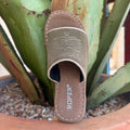 Women's olive suede slide boot with cushioned footbed and slip-on silhouette — Blair's Western Wear Marble Falls TX