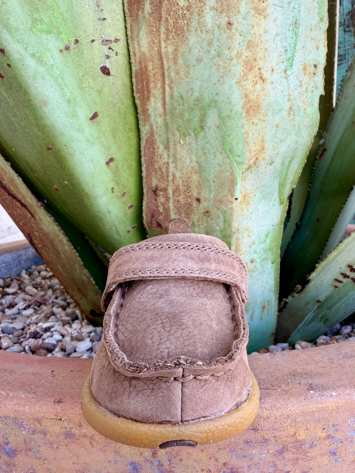 Infant Twisted X Brown Hook-and-Loop Moccasins
