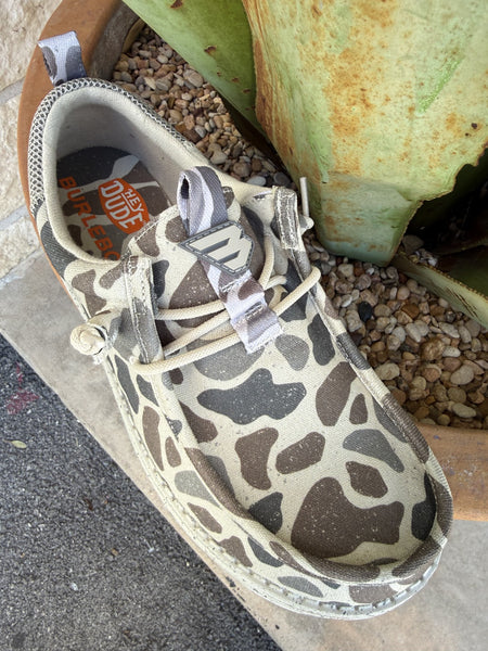 Men's Hey Dude Wally Burlebo Deer Taupe Camo Shoe
