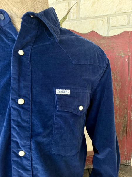 Men's Sendero Navy Pearl Snap Long Sleeve Shirt