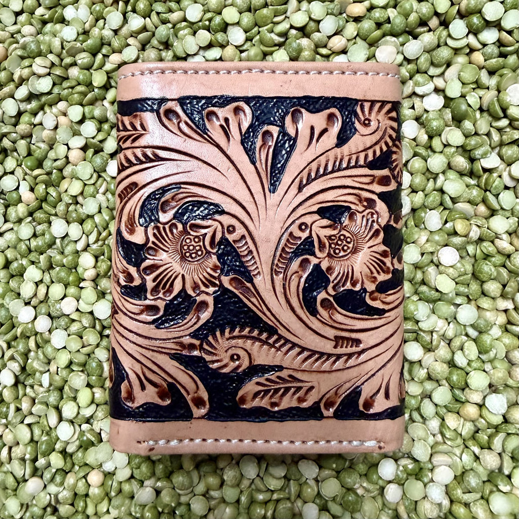 Men's Trifold Tooled Overlay Wallet