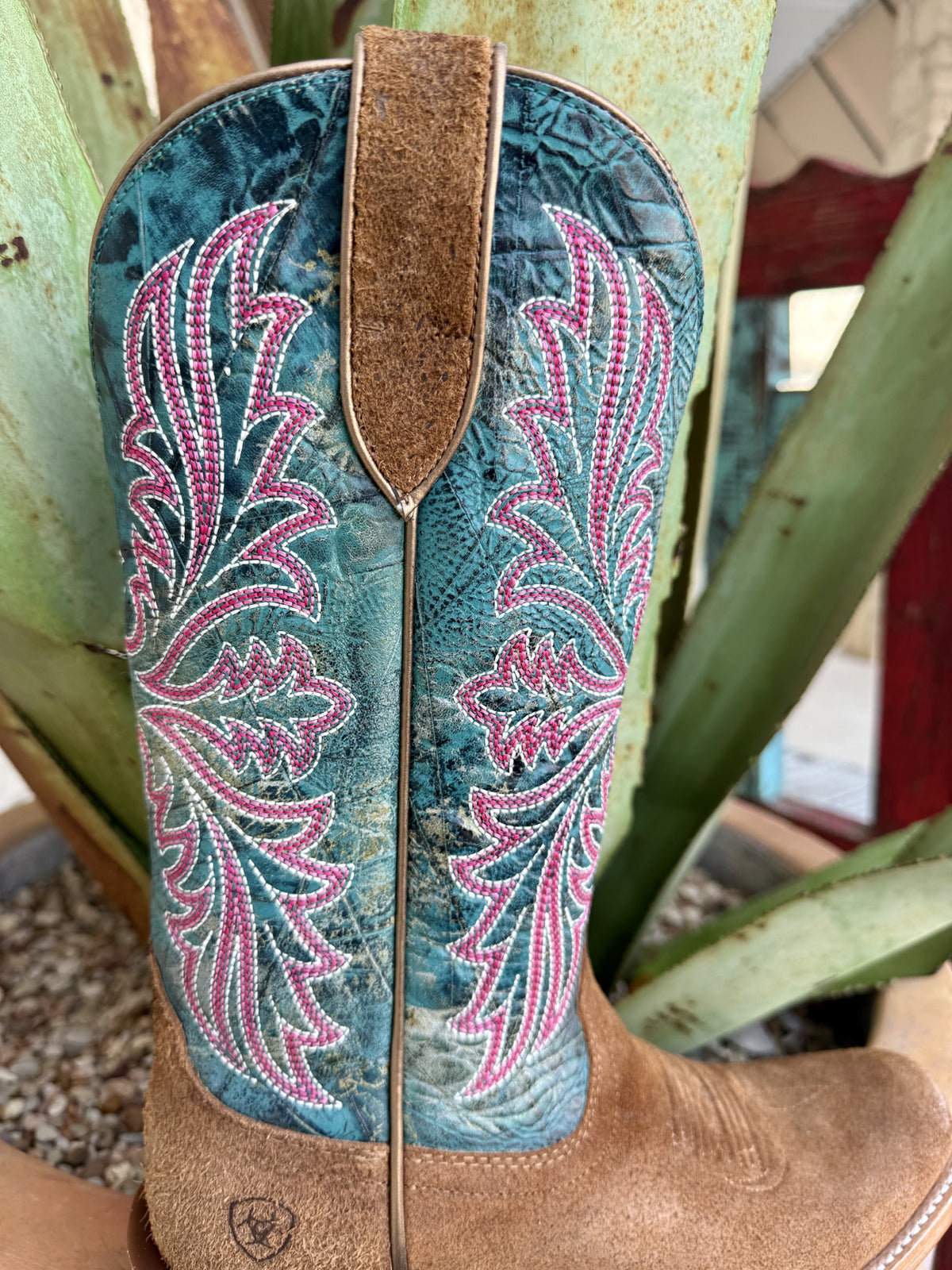 Women's Ariat Futurity Brown and Teal Western Boots