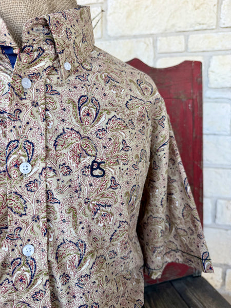 Men's Panhandle Slim Western Paisley Short Sleeve Shirt