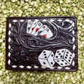 Men’s bifold wallet with poker dice design — Blair's Western Wear Marble Falls TX