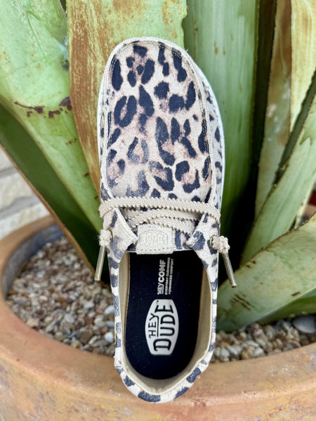 Women's Tan and Black Leopard Suede Slip-On Shoe
