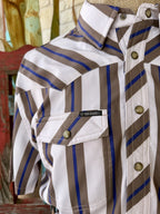 Men's Panhandle Slim Short Sleeve Snap Stripe Shirt