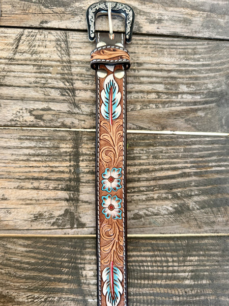 Kids' Painted Tooled Western Belt