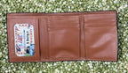 Men's Basketweave Tooled Leather Trifold Wallet