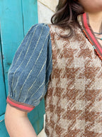 Women's Short Sleeve Tweed Top
