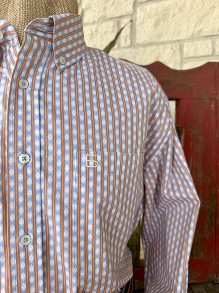 Men's Panhandle Slim Aztec-Inspired Print Long Sleeve Button-Up Shirt