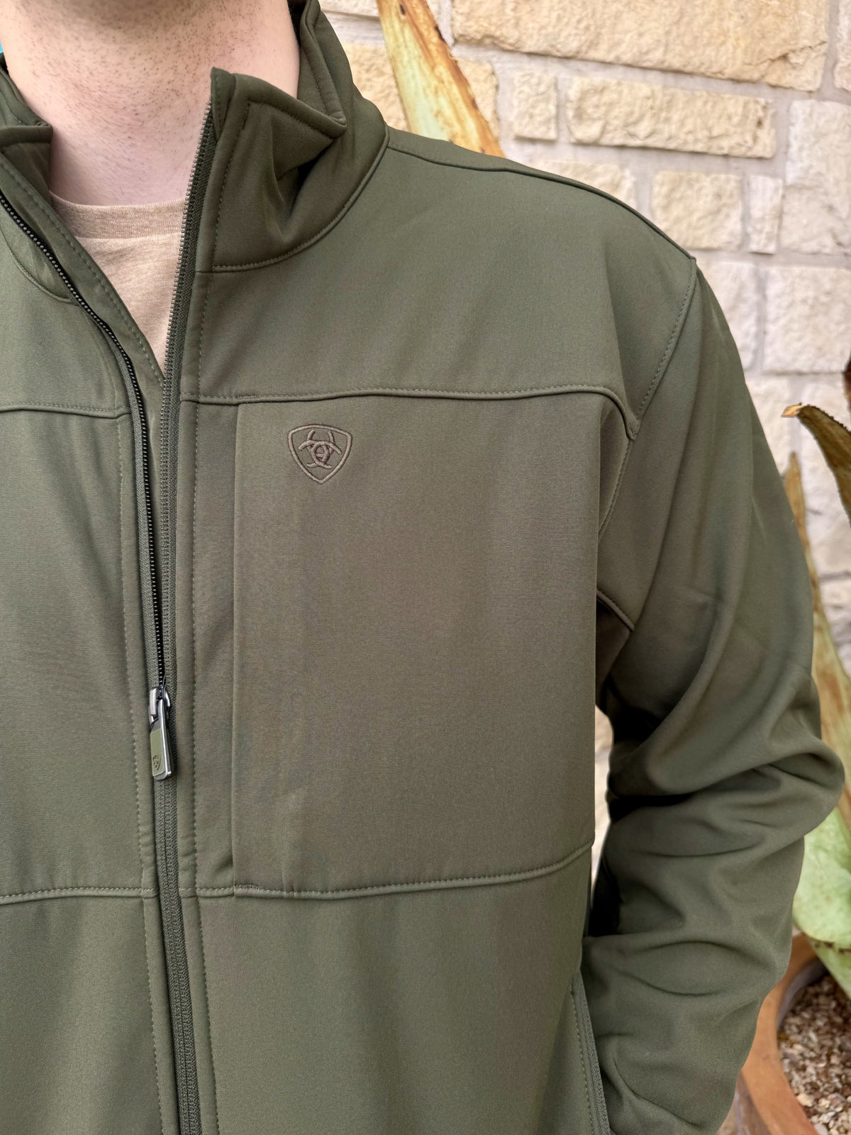 Men's Ariat Olive Softshell Jacket