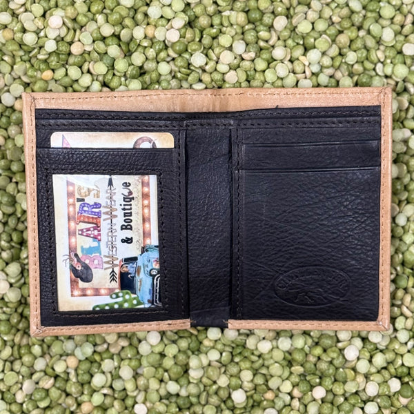 Men's Bifold Floral Scroll Tooled Leather Wallet