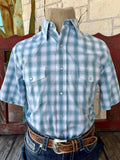 Men's Wrangler Plaid Short Sleeve Snap Shirt