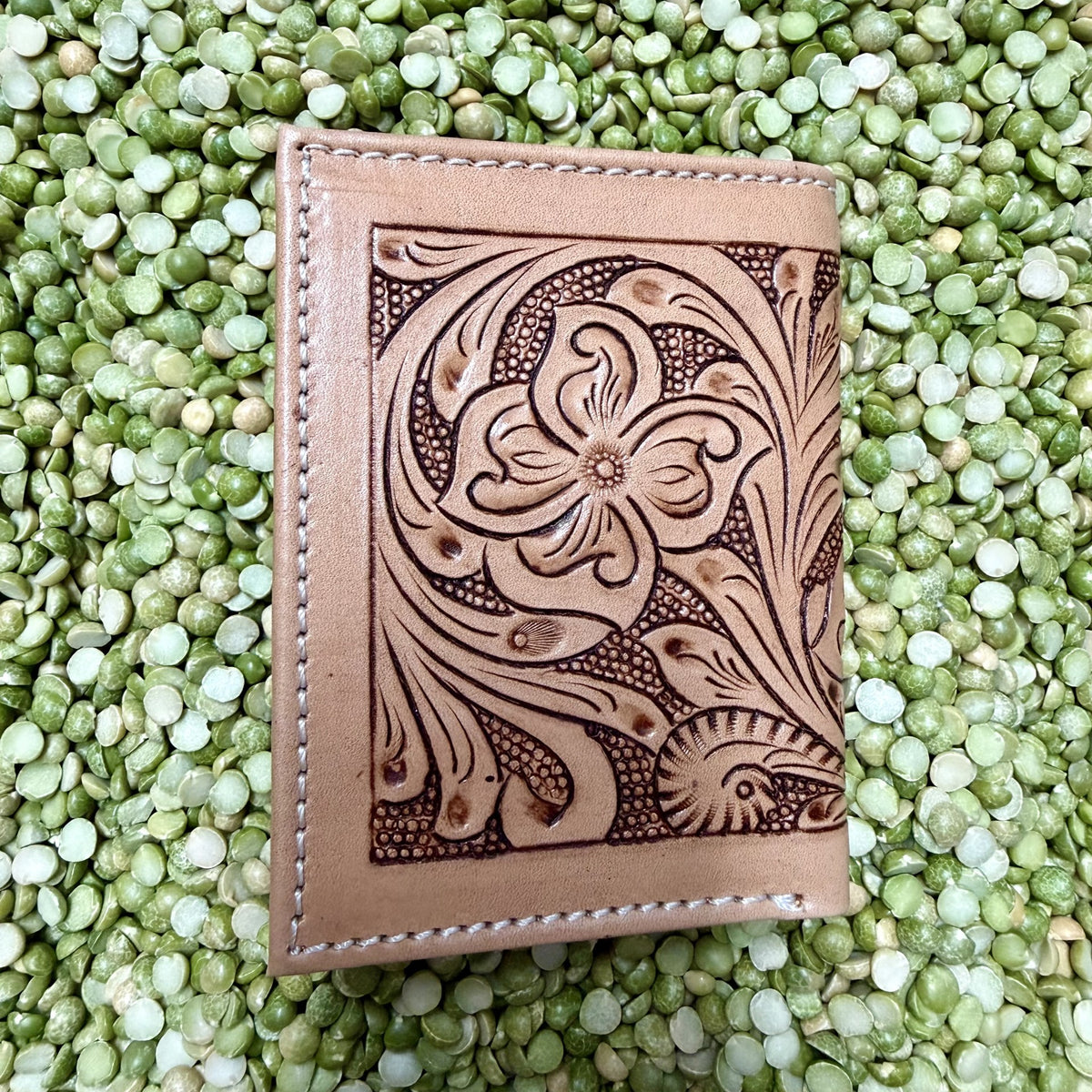 Men's Bifold Aztec-Inspired Beaded Wallet