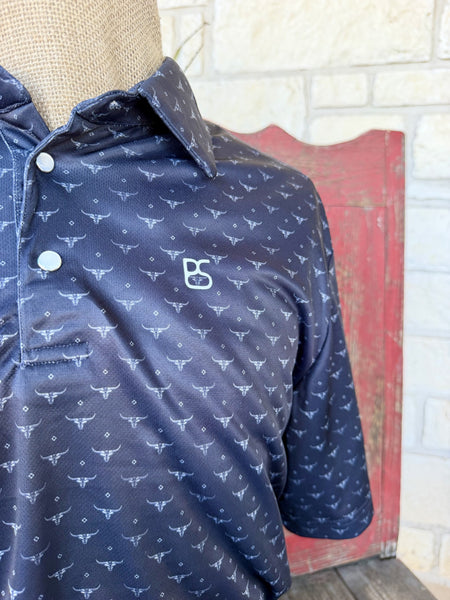 Men's Panhandle Slim Steer Graphic Short Sleeve Polo