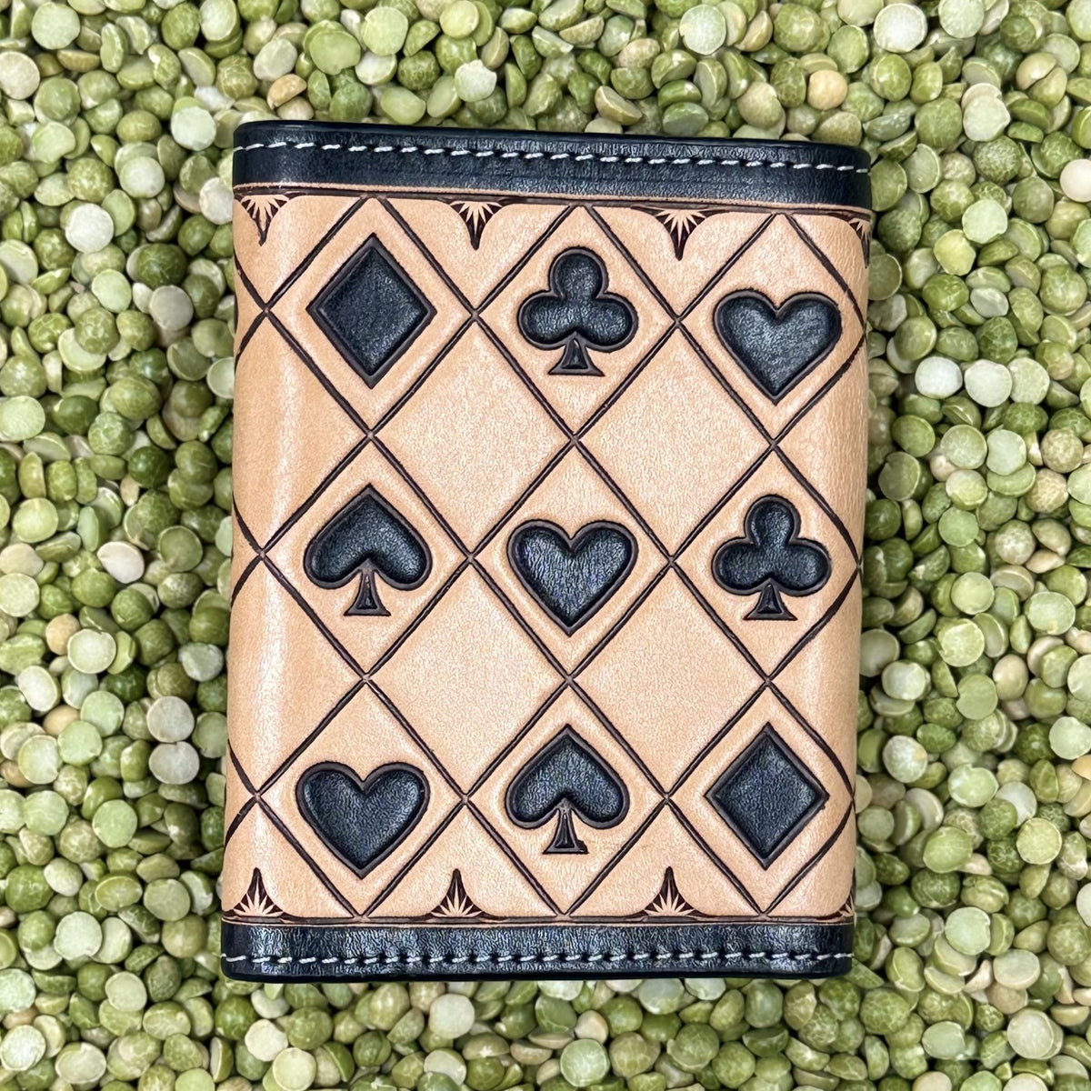 Men's Card Suits Trifold Checkbook Wallet