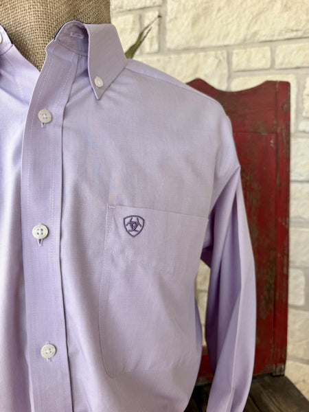 Men's Ariat Light Purple Long Sleeve Button-Up Shirt