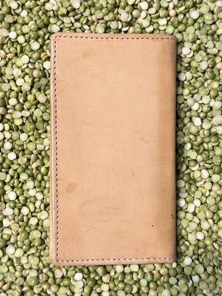 Men's Poker Cards & Dice Floral Tooled Leather Checkbook Wallet