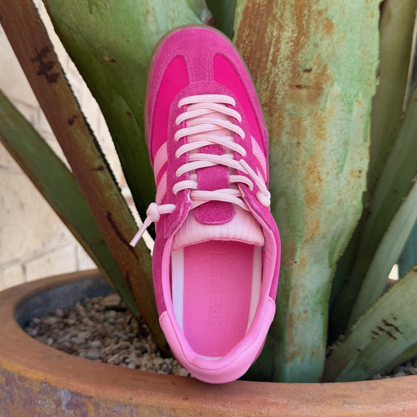Women's Steve Madden Hot Pink 2-Tone Tennis Sneaker