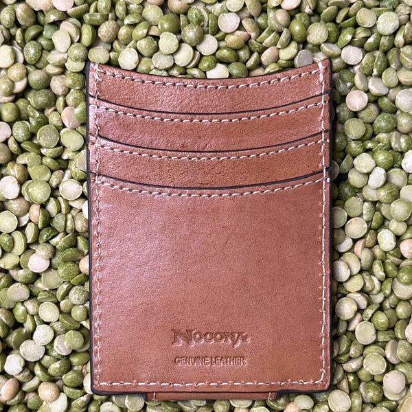 Men's Tooled Rawhide Concho Money Clip Wallet