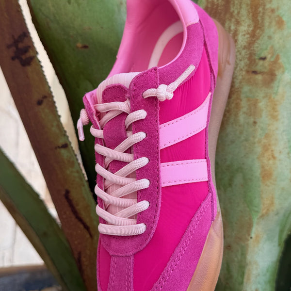 Women's Steve Madden Hot Pink 2-Tone Tennis Sneaker