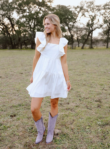 Ladies White Sundress - D21209 - Blair's Western Wear Marble Falls, TX