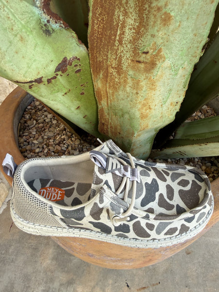 Men's Hey Dude Wally Burlebo Deer Taupe Camo Shoe