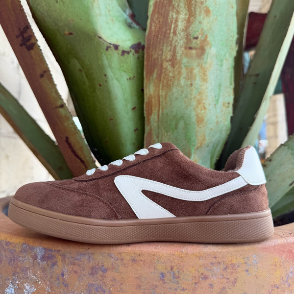 Women's Chestnut Suede Lace-Up Tennis Shoe