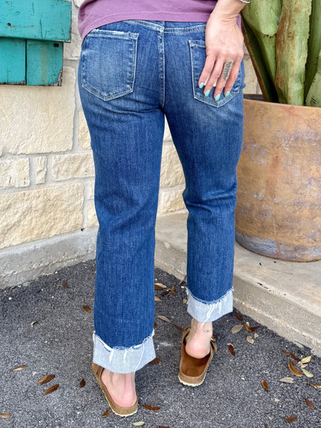 Ladies Boyfriend Cuff Jeans - LV1461
