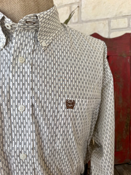 Men's Cinch Natural Brown Button Down Long Sleeve Shirt