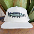 Alt Text: Men's Sendero natural and green gar fishing embroidered cap — Blair's Western Wear Marble Falls TX Media Title: Men's Sendero Gar Embroidered Cap GAR HAT - Blair's Western Wear Marble Falls TX