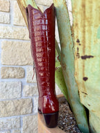 Women's Red Casanova Croc-Print Western Boots