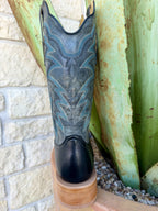 Men's R. Watson Black & Charcoal Square Toe Western Boots