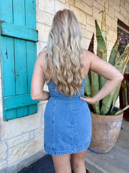 Ladies Denim Halter Dress - DM1253