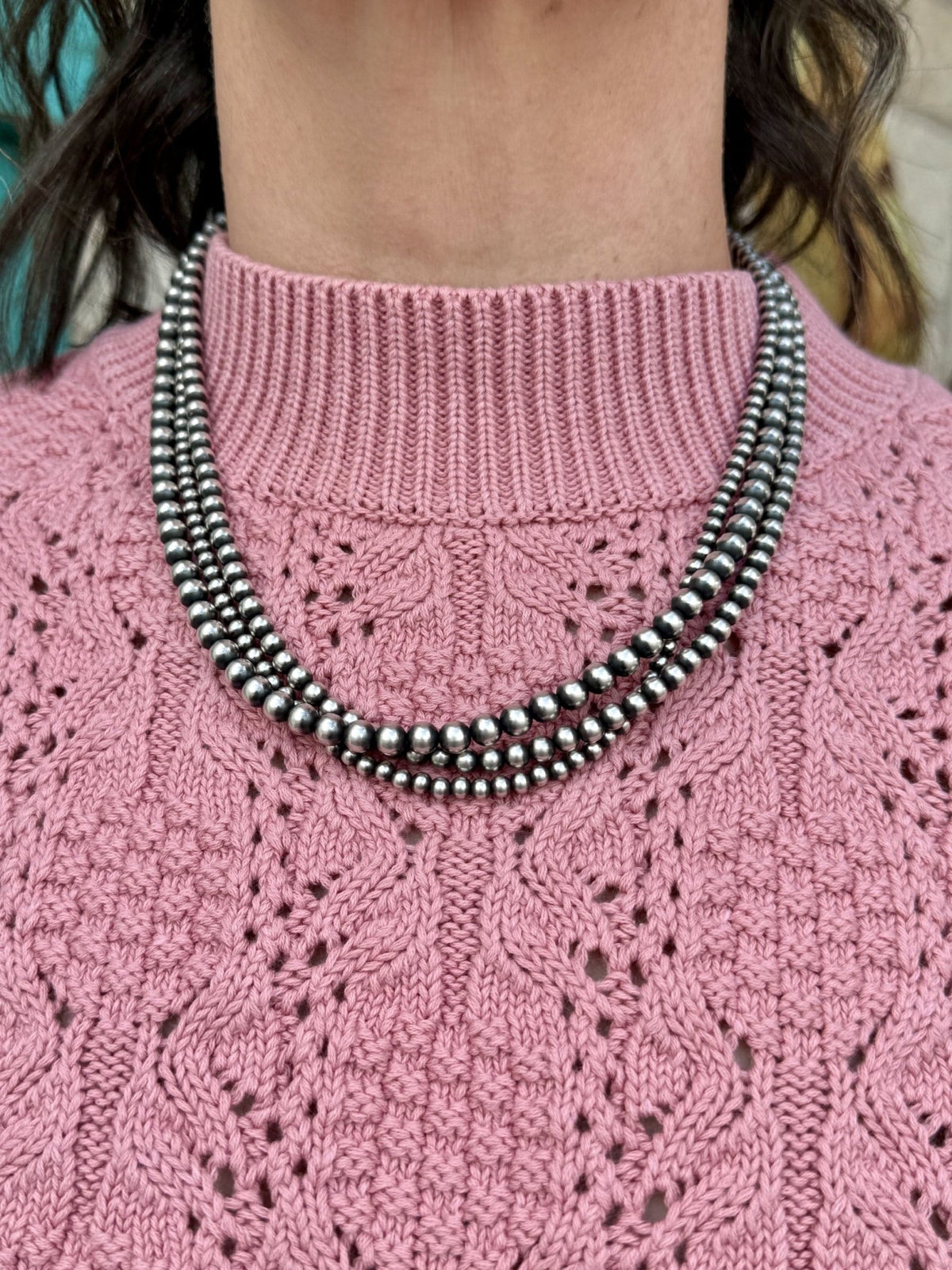 Women's Dusty Rose Cable Knit Mock Neck Top